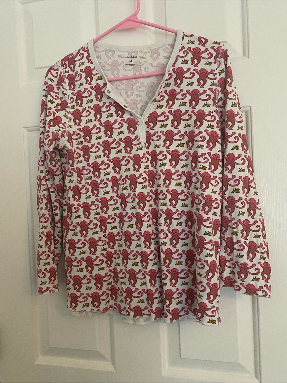 Roller Rabbit Pajama set in Pink Monkey Print